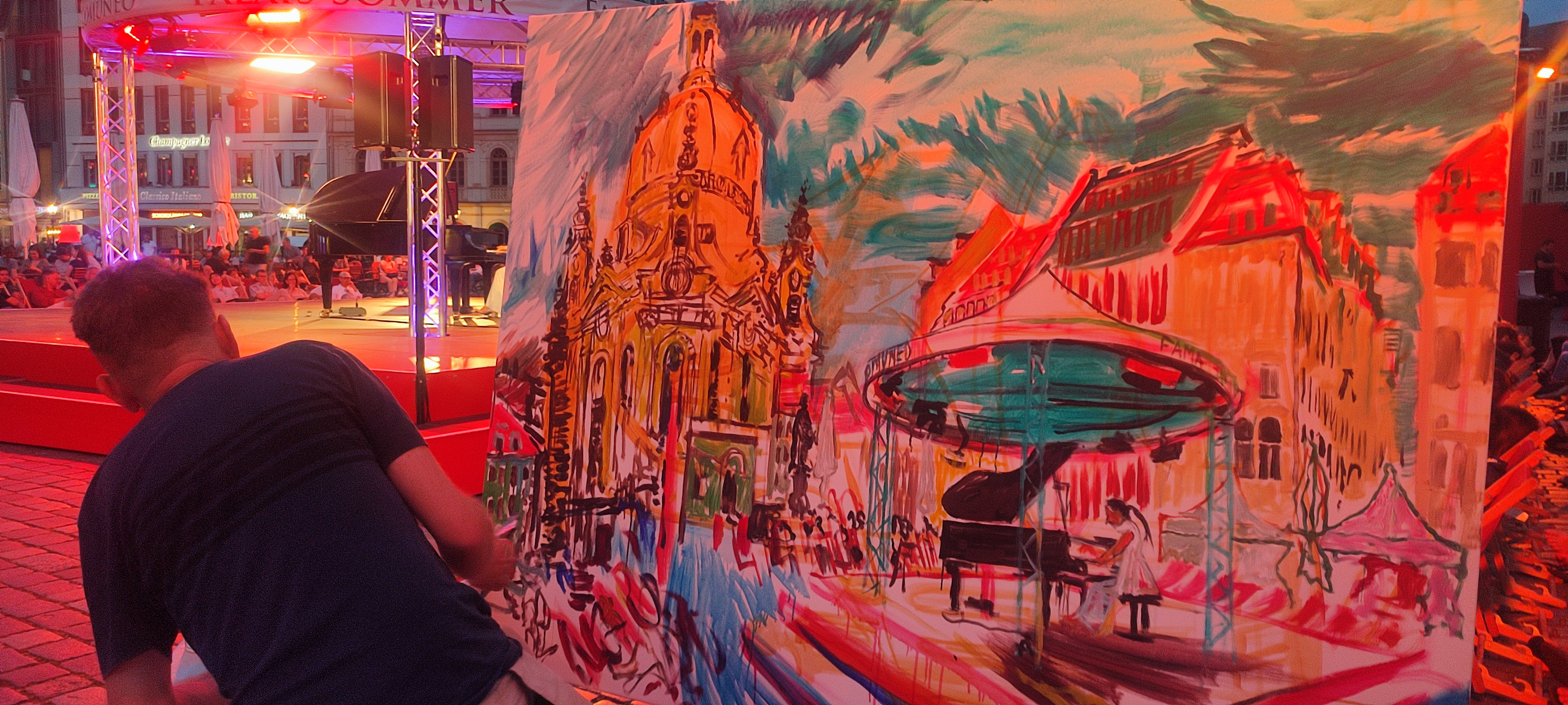 actionpainting dresden frauenkirche nearly finished artwork